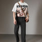 Ribbed Tube Leg Trousers